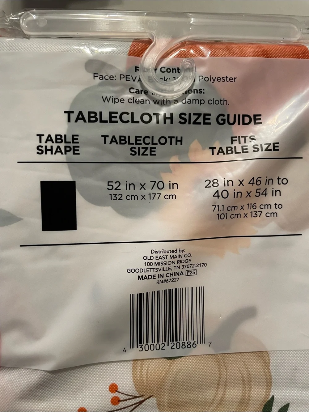 PEVA Autumn Fall Thanksgiving Pumpkin & Sunflower Tablecloth Bundle x2 New